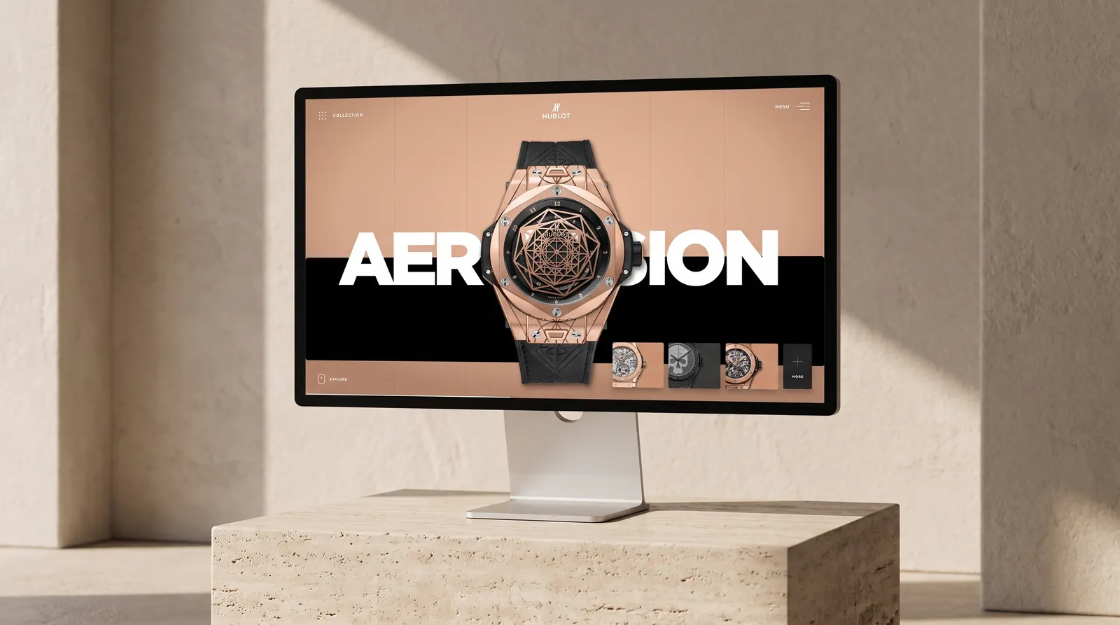 Hublot, Produktová prezentácia, kde hodinky nesúťažia s rozhraním.